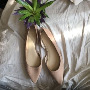 Leather Bone/Nude Flats